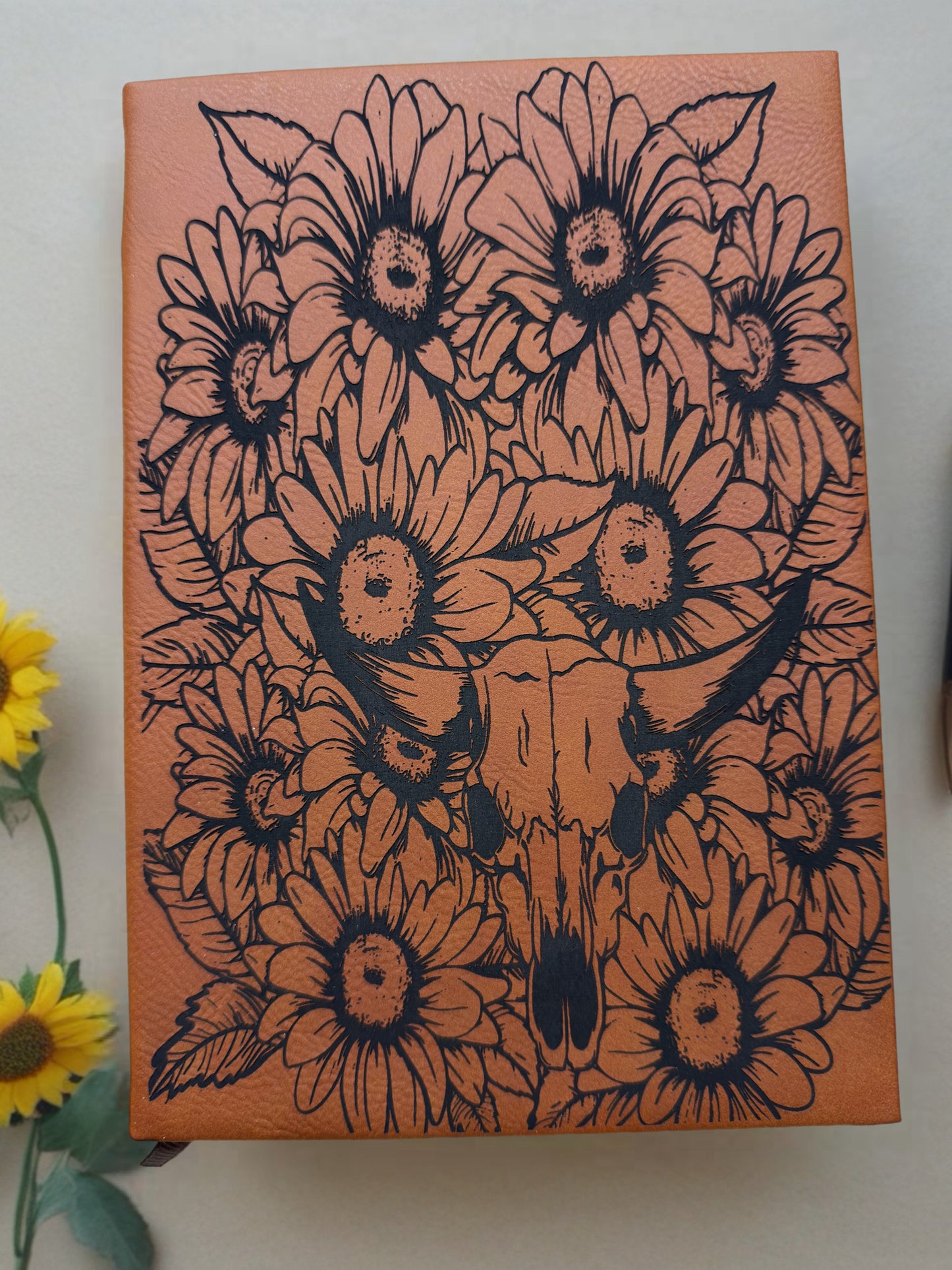 Sunflowers and Skull